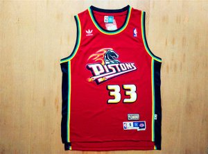 Maillot De Basket Detroit Pistons Grant Hill 33 Retro Engrener Light Rouge